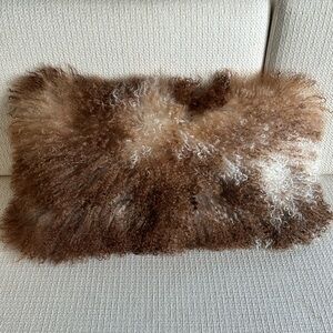 Mongolian Sheepskin Pillow, 23” x 10”